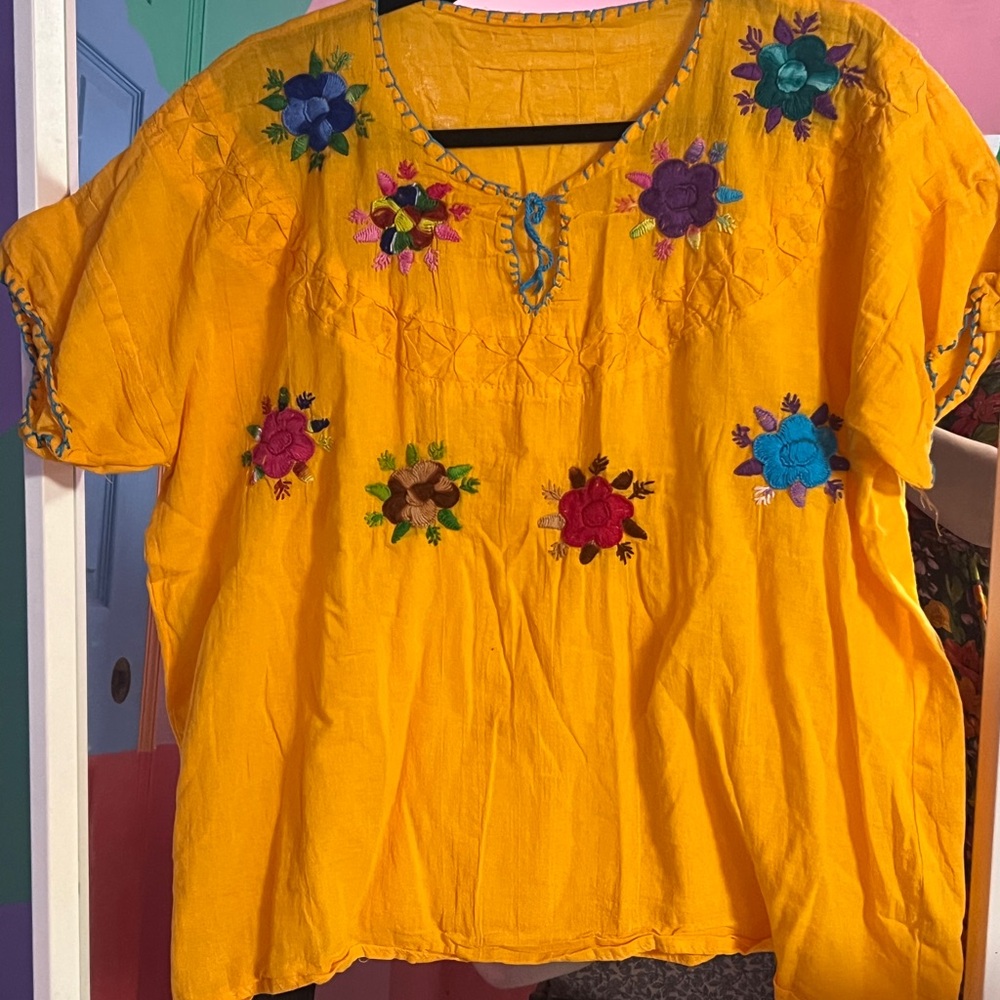 Embroidered Yellow Top
